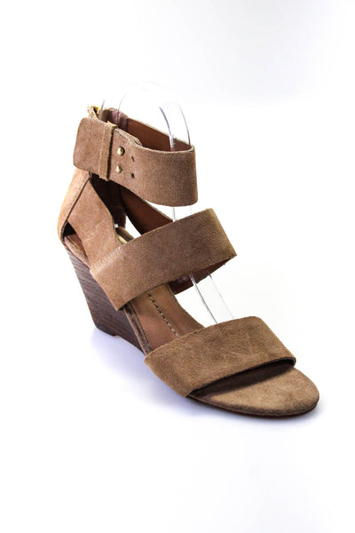 Dolce Vita Womens Suede Ankle Strap Wedge Sandals Brown Size 7
