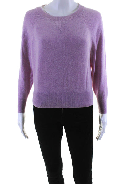 J Crew Womens Pink Cashmere Crew Neck Long Sleeve Pullover Sweater Top Size XS