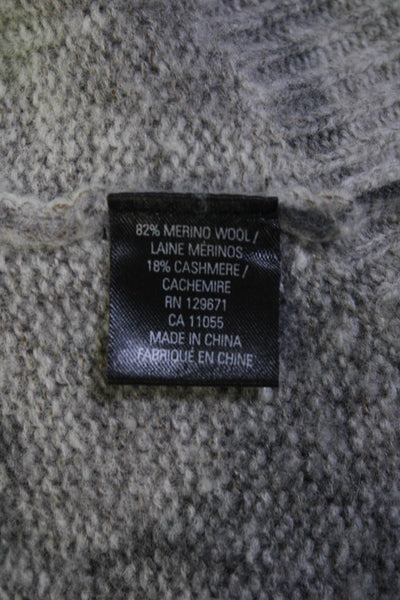 360 Cashmere Womens Merino Wool Camouflage Long Sleeve Sweater Green Size XS