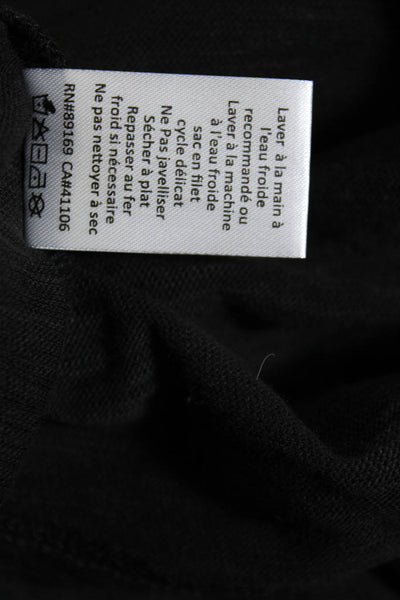 ATM Womens Short Sleeve Knit V Neck Top Tee Shirt Black Cotton Size Extra Small