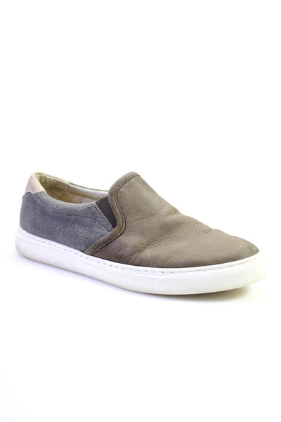 Brunello Cucinelli Mens Round Toe Slip On Low Top Sneakers Gray Size 42