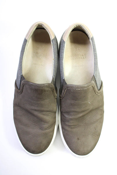 Brunello Cucinelli Mens Round Toe Slip On Low Top Sneakers Gray Size 42