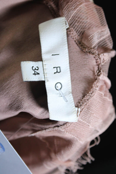 IRO Womens Silk Charmeuse Lace Trim Strappy Back Berwyn Camisole Pink Size 34