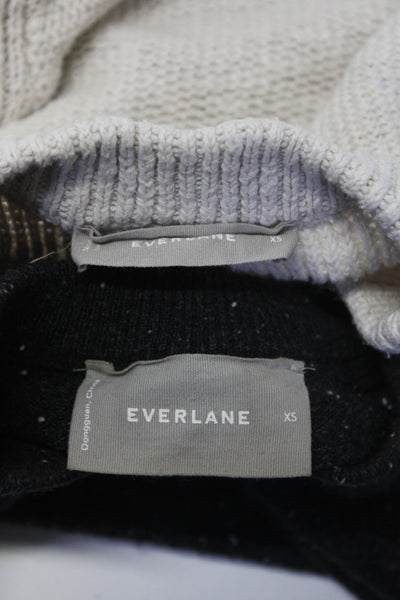Everlane Womens Crew Neck Sweaters Gray White Size Extra Small Lot 2