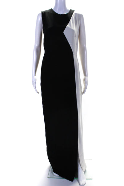 Raoul Womens Contract Color Block Sheath Dress Gown Black White Size 10