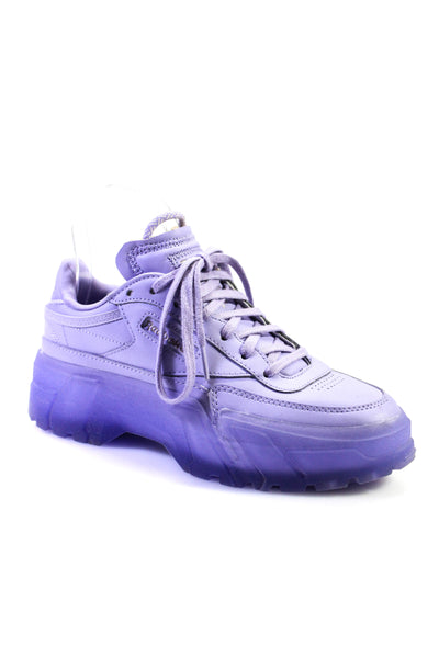 Reebok x Cardi B Womens Chunky Sole Low Top Monochrome Sneakers Purple Size 4.5