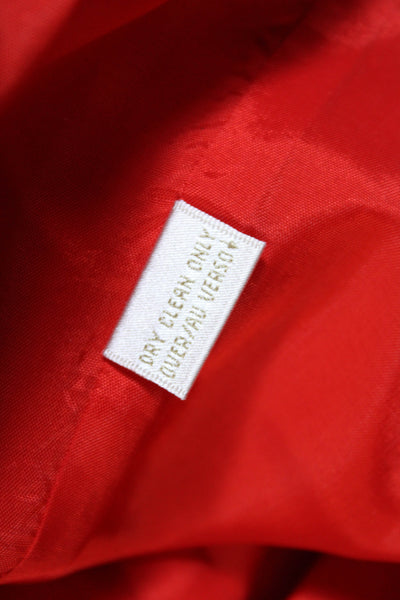 Dana Buchman Womens Short Sleeve High Neck Shirt Dress Red Silk Size 6