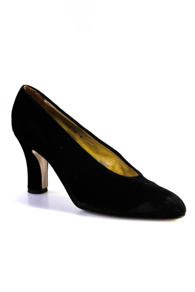Walter Steiger Women's Pointed Toe Cone Heels Suede Pumps Black Size 10
