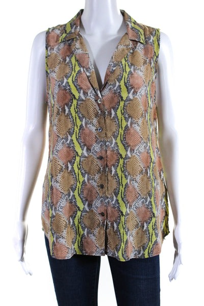 Equipment Femme Womens Silk Snake Print Tank Top Multi Colored Size Large
