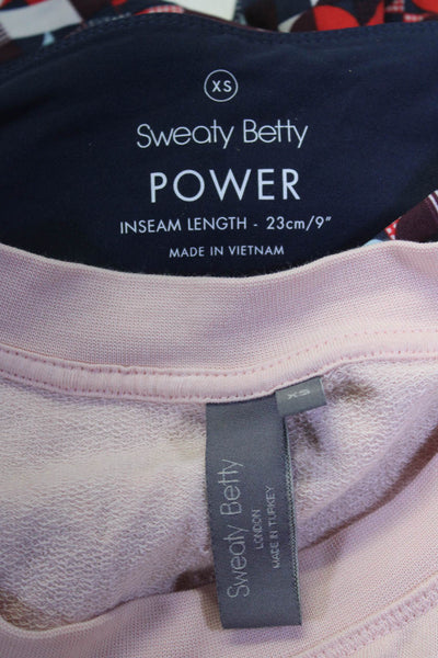 Sweaty Betty Womens Capri Leggings Long Sleeve Top Multicolor Pink Size XS Lot 2