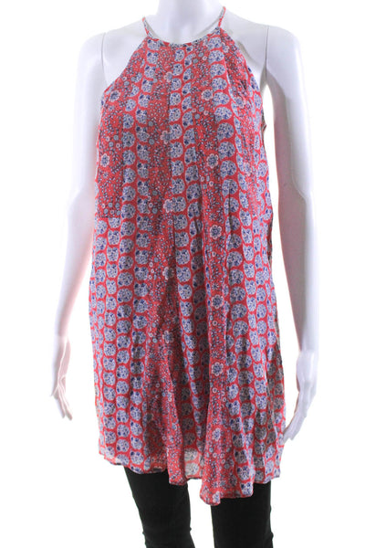 Rebecca Taylor Womens Chiffon Floral Print High Neck Tunic Camisole Pink Size 0