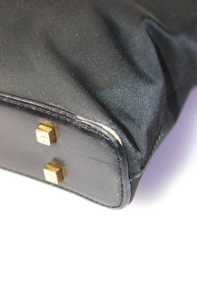 Kate Spade Womens Gold Toned Hardware Zip Up Top Handle Handbag Purse Black