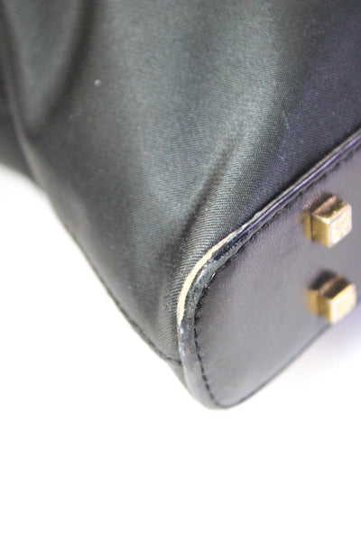 Kate Spade Womens Gold Toned Hardware Zip Up Top Handle Handbag Purse Black