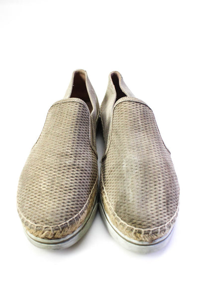 Jimmy Choo Womens Suede Round Toe Slip On Espadrille Flats Gray Size 40.5 10.5
