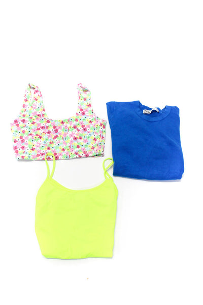 Zara Womens Bras Blue Crew Neck Short Sleeve Knit Top Blouse Top Size S M lot 3