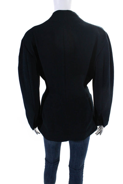 MM. La Fleur Women's Long Sleeves Full Zip Pockets Jacket Blue Size M