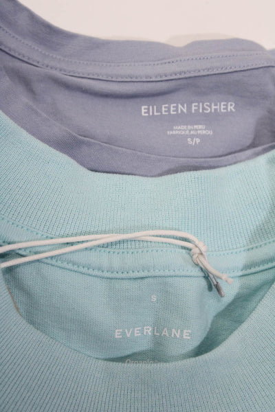 Eileen Fisher Womens Crewneck Short Sleeves Basic T-Shirt Light Blue Size S Lot