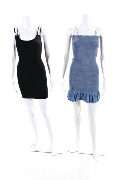 Zara SummerlanD Womens Ribbed Strappy Bodycon Dresses Black Blue Size S TS Lot 2