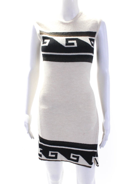 Isabel Marant Womens Sleeveless Sweater Dress White Black Size Small