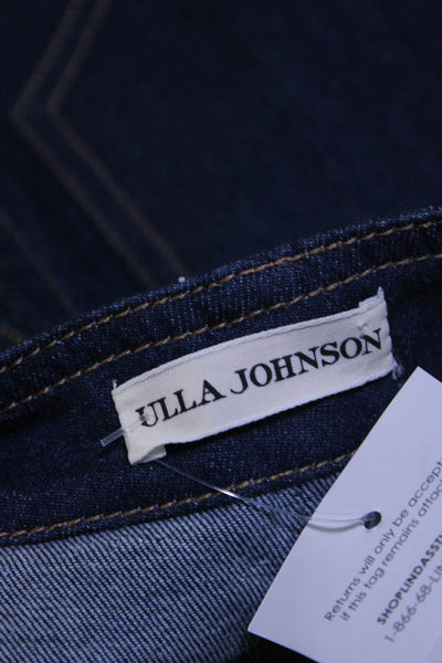 Ulla Johnson Womens Cotton 4 Pocket Button Up High-Rise Flare Jeans Blue Size 0