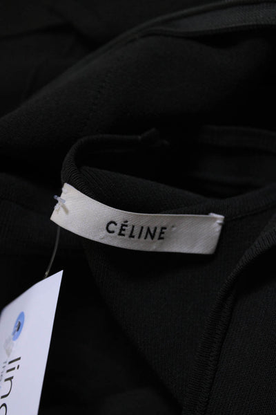 Celine Womens Stretch Striped Adjustable Scoop Neck Tank Top Olive Size XS
