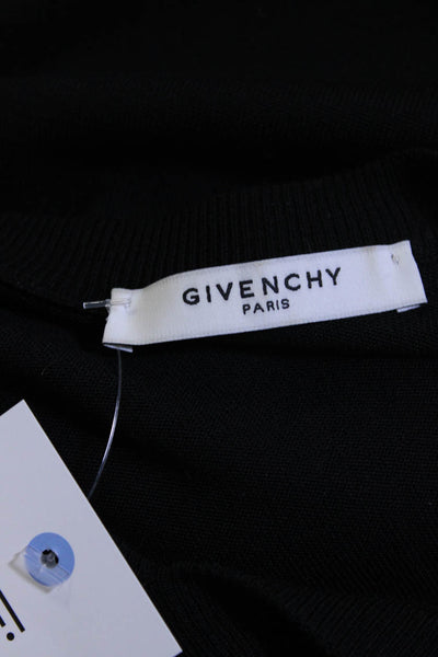 Givenchy Womens Wool Knit Striped Drawstring Long Sleeve Top Black Size XS