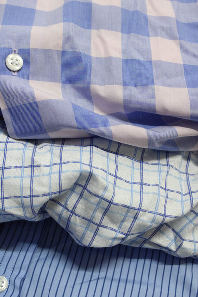 Thomas Pink Neiman Marcus Mens Striped Button Down Blue Size 16.5 16 17 Lot 3