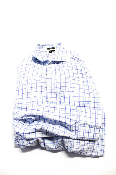 Thomas Pink Neiman Marcus Mens Striped Button Down Blue Size 16.5 16 17 Lot 3
