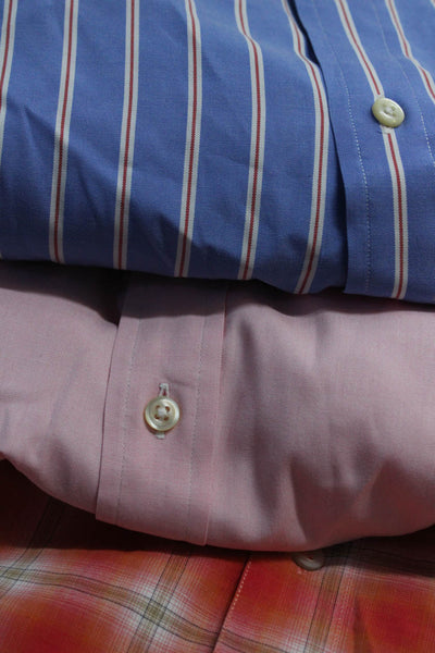 Ralph Lauren Zegna Sport Mens Cotton Striped Button Down Blue Size 16.5 XL Lot 3
