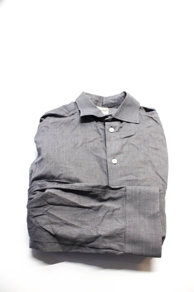 Hardy Amies Mens CCotton Long Sleeve Button Down Shirt Gray Size 16.5 16 Lot 3