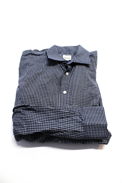 Hardy Amies Mens CCotton Long Sleeve Button Down Shirt Gray Size 16.5 16 Lot 3