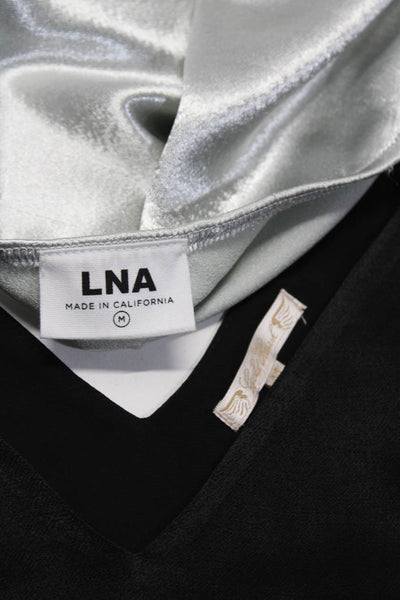 LNA Gold Hawk Womens Silver Drape Neck Sleeveless Blouse Top Size M lot 2