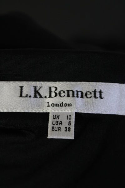 L.K. Bennett Womens Sleeveless Full Length Ruched Dress Black Size 6