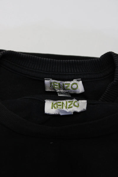 Kenzo Kids Girls Cotton Graphic Print Round Neck Top Dress Black Size 8 10 Lot 2