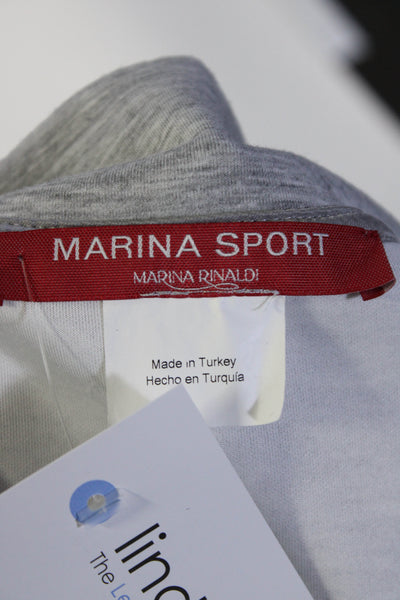 Marina Sport Womens Long Sleeve Quarter Zip Casual Midi Dress Gray Size S