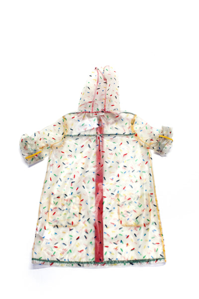 Sonia Rykiel Girls Spotted Print Full Zip Hooded Rain Jacket Clear Size 10