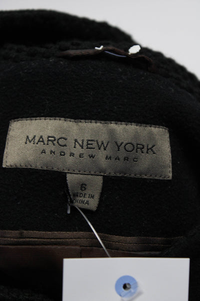 Marc New York Girls Wool Lined Peplum Hooded Coat Black Size 6