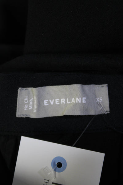 Everlane Womens High Rise Pleated Elastic Waist Jogger Pants Black Size XS