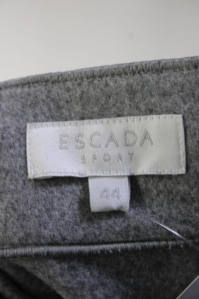 Escada Sport Womens Wool Plaid Midi Skirt Gray Size 44