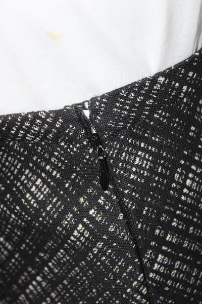 Michael Kors Collection Womens Lined Plaid Back Slit Midi Skirt Black Size 10