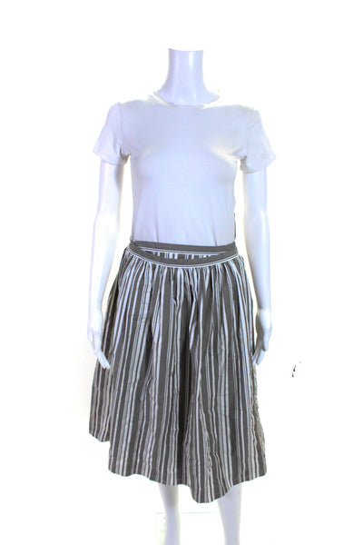 Thomas Pink Womens Striped A Line Wrap Skirt Gray White Size Medium