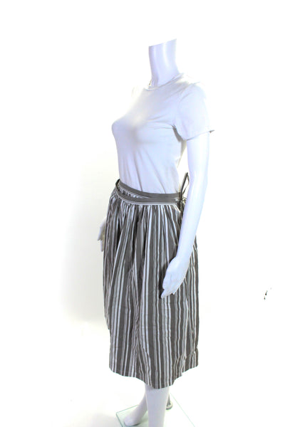 Thomas Pink Womens Striped A Line Wrap Skirt Gray White Size Medium