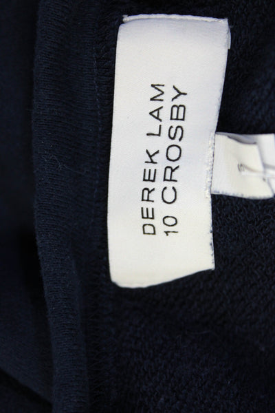Derek Lam 10 Crosby Womens Short Sleeve Oversized Crew Neck Shirt Navy Size 6