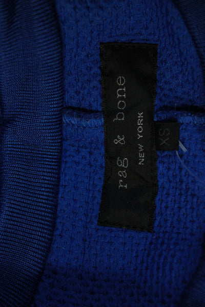 Rag & Bone Womens Half Sleeve Crew Neck Knit Shirt Royal Blue Size Extra Small