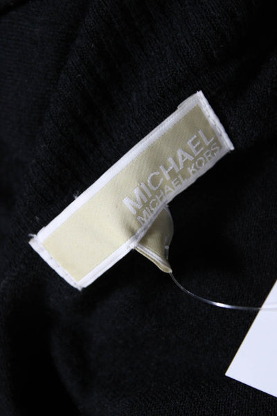 Michael Kors Womens Long Sleeve Cowl Neck Cold Shoulder Knit Top Black Size S