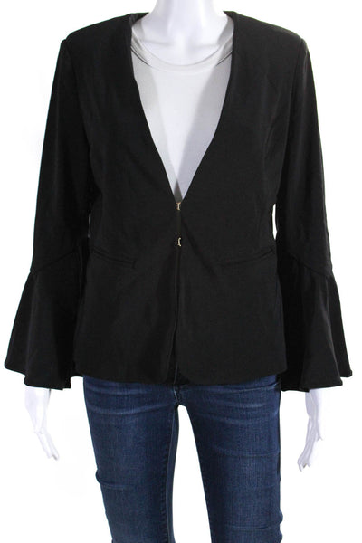 Boston Proper Womens Hook Closure Suit Jacket Black Size 6