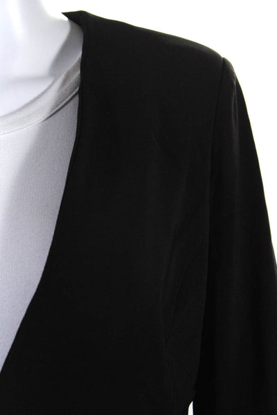Boston Proper Womens Hook Closure Suit Jacket Black Size 6