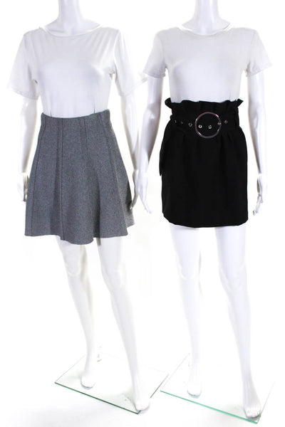 Zara Womens A-Line Mini Skirts Black Size S XS Lot 2