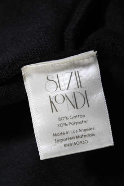 Suzie Kondi Women's Drawstring Waist Velour Tack Short Black Size L