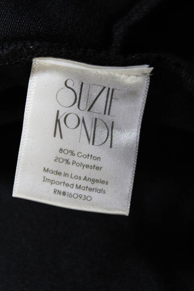 Suzie Kondi Women's Elastic Waist Velour Track Casual Short Black Size L